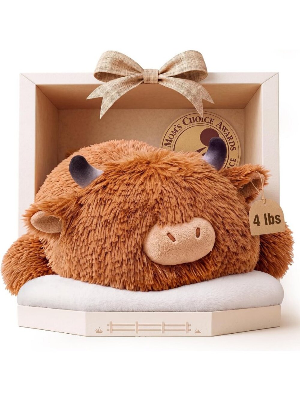 Cozy 23in Weighted Highland Cow Plush Stuffed Animal - 4 lb Cuddle Buddy